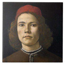Azulejo Retrato de un joven (por Sandro Botticelli)
