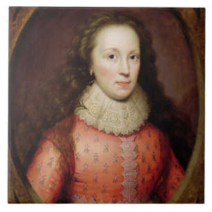 Azulejo Retrato de una mujer, identificado