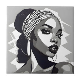 Azulejo Retrato de una mujer negra