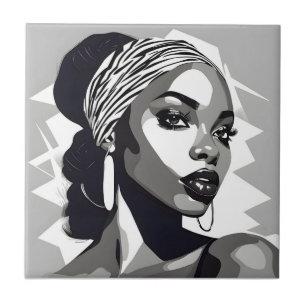 Azulejo Retrato de una mujer negra