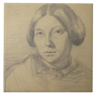 Azulejo Retrato de una mujer, posiblemente George Sand