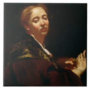 Azulejo Retrato del lama de Julia (fl.1728)