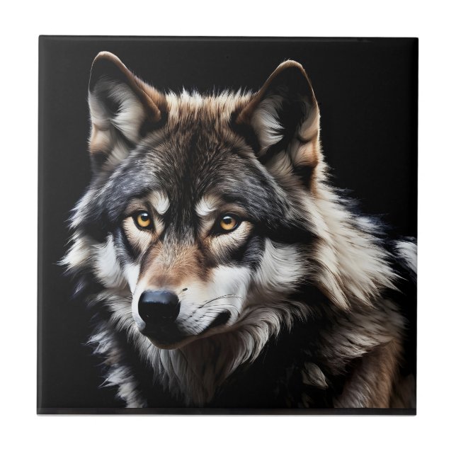 Azulejo Retrato del lobo (Frente)