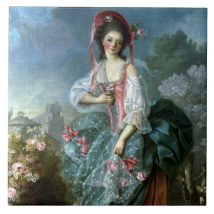 Azulejo Retrato del Mademoiselle Guimard como Terpsícore,