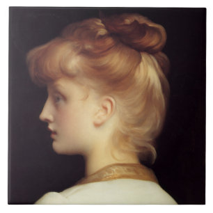 Azulejo Retrato femenino desde atrás (de Frederic Leighton