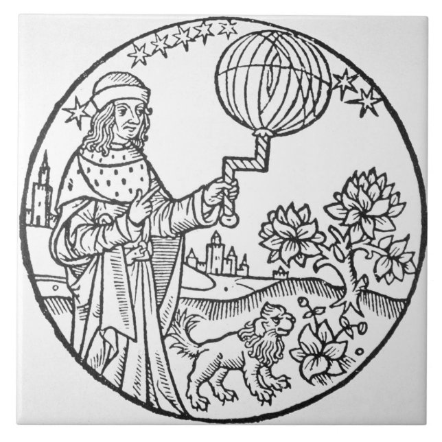 Azulejo Retrato ideal de Aristóteles (384-322 A.C.), copia (Frente)