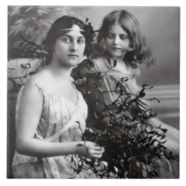 Azulejo Retrato inmaduro de madre e hija