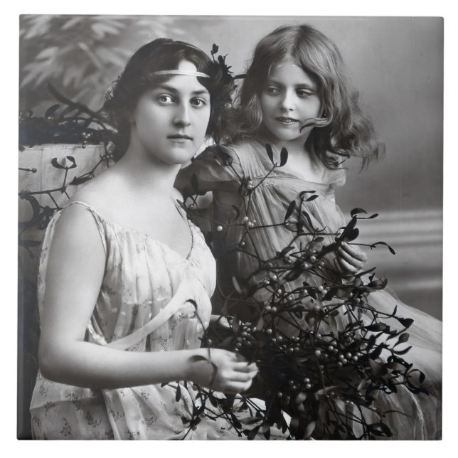 Azulejo Retrato inmaduro de madre e hija (Frente)