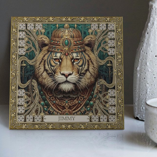 Azulejo Retrato personalizado del espíritu del tigre triba (Subido por el creador)
