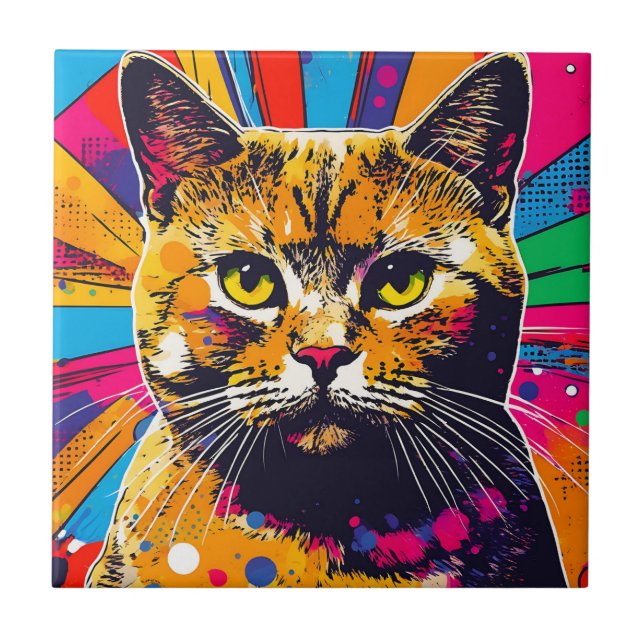 Azulejo Retrato puntos británicos de Shorthair (Frente)