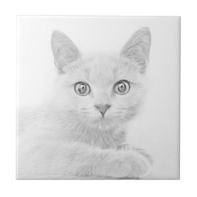 Azulejo Retrato SUPER CUTE Kitten (Frente)