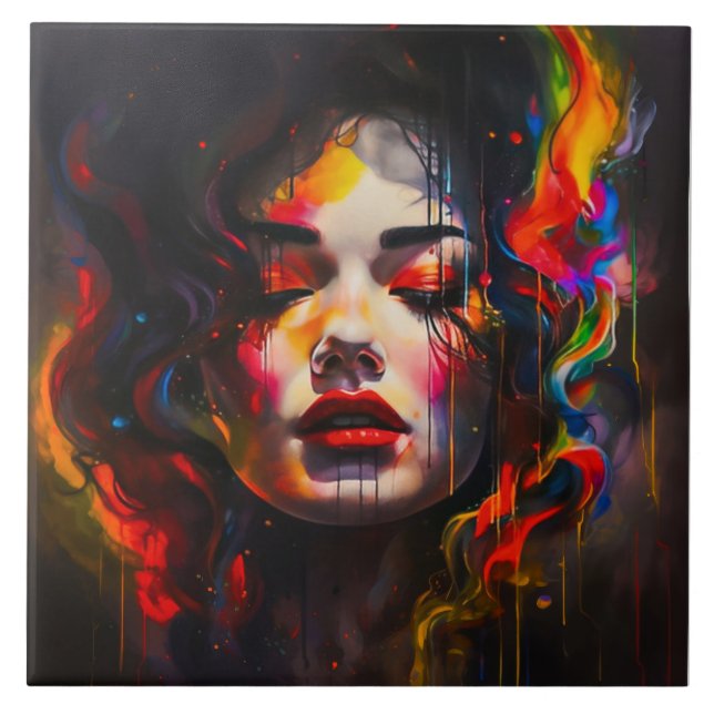 Azulejo Retrato Surrealista Audaz (Frente)