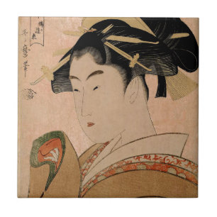 Azulejo Retrato V de la mujer de Ukiyo-e del japonés del