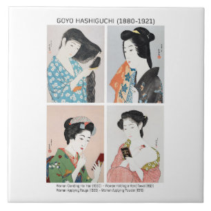 Azulejo Retratos de mujeres japonesas - Goyō Hashiguchi