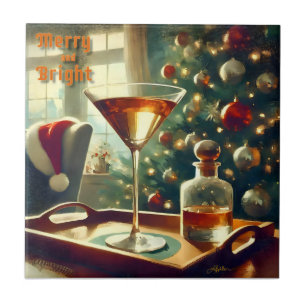 Azulejo Retro 50s Manhattan Martini Para Santa