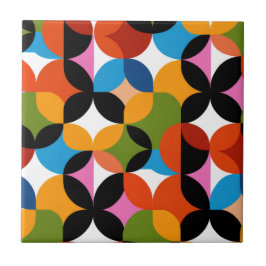 Azulejo Retro Abstract Pattern Bold Mid Century Modern