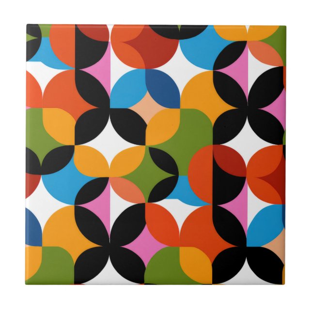 Azulejo Retro Abstract Pattern Bold Mid Century Modern  (Frente)