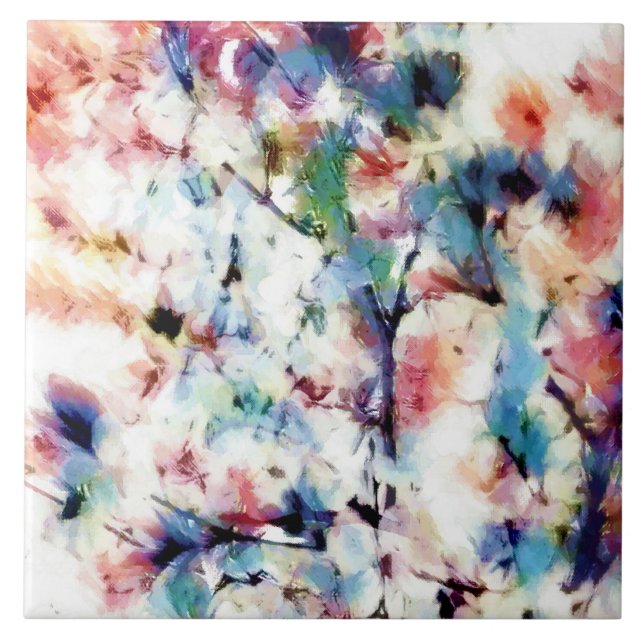 Azulejo Retro abstracto de granito de mármol de pincel mod (Frente)