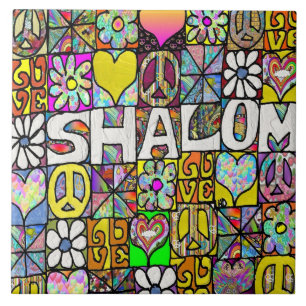 Azulejo Retro años 60 Psicodélico Shalom AMOR