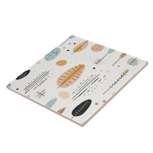 Azulejo Retro Boho Resumen colección de moda