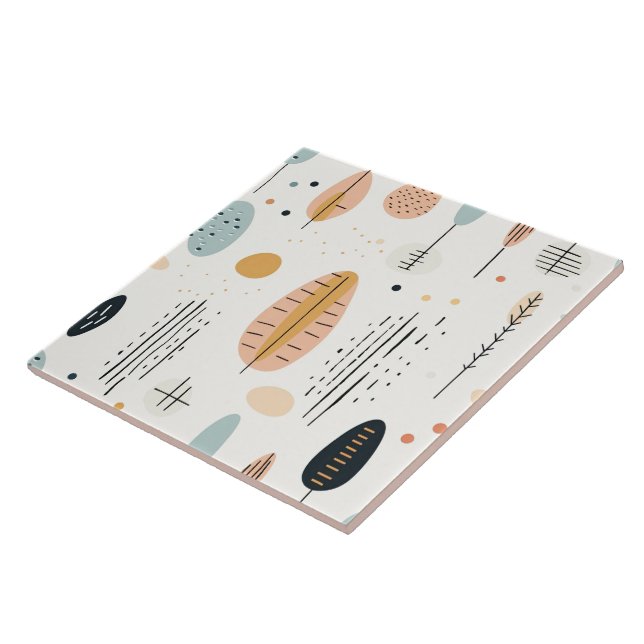 Azulejo Retro Boho Resumen colección de moda (Lado)