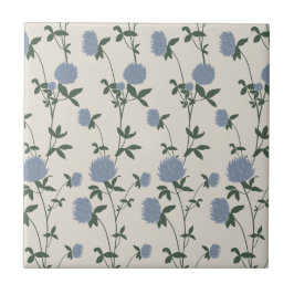 Azulejo Retro Botanical Meadow Clover | French Linen