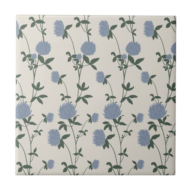 Azulejo Retro Botanical Meadow Clover | French Linen (Frente)