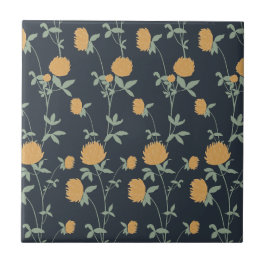 Azulejo Retro Botanical Meadow Clover | Midnight Garden