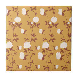 Azulejo Retro Botanical Meadow Clover | Retro Nostalgia