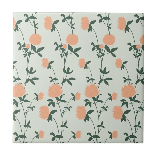 Azulejo Retro Botanical Meadow Clover | Soft Spring (Frente)