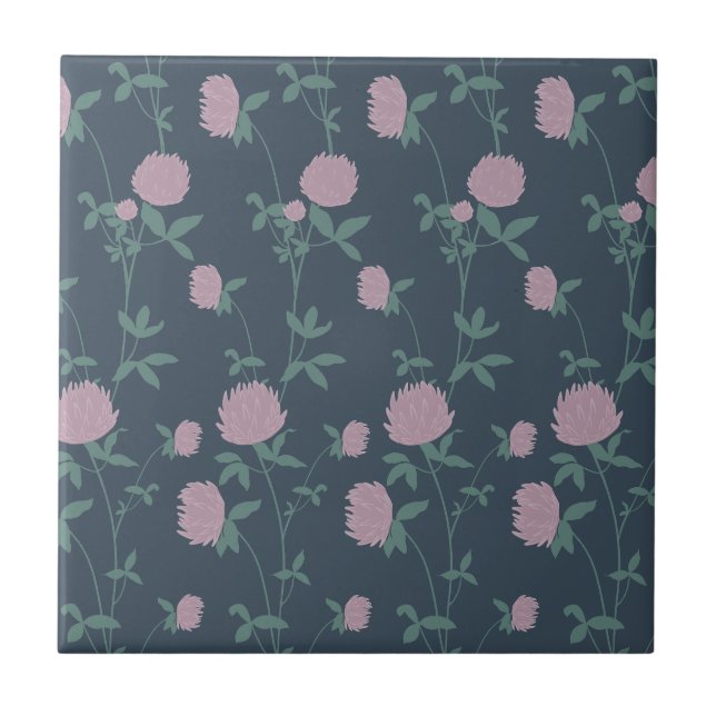 Azulejo Retro Botanical Meadow Clover | Twilight Meadow (Frente)