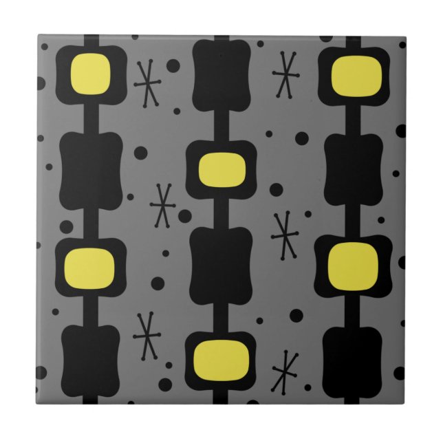 Azulejo Retro Columnas Medias De Mod Cajas Amarillo (Frente)