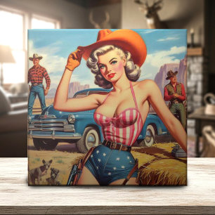 Azulejo Retro Cowgirl Pin