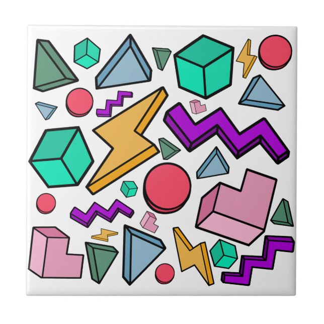 Azulejo Retro de cosecha estética de los años 80 (Frente)