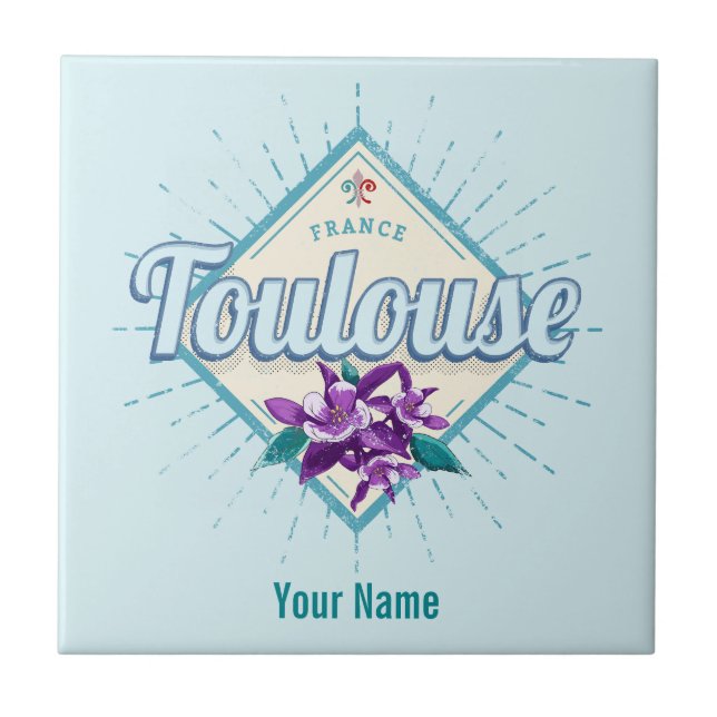 Azulejo Retro de la ciudad de Toulouse violó la vieja Souv (Frente)