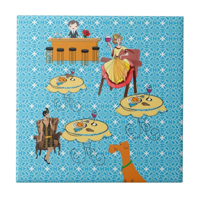 Azulejo Retro de mosaico cerámico (Frente)