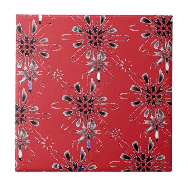 Azulejo Retro en rojo (Frente)