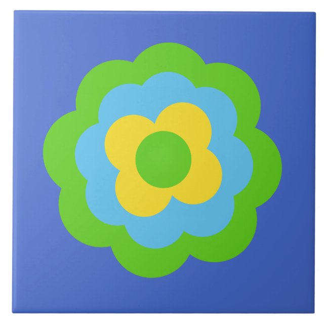 Azulejo Retro Flower Flowers Blumen Muster 70er 70ies 70s (Frente)