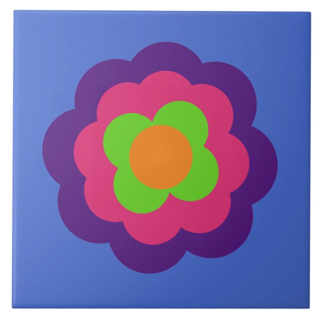 Azulejo Retro Flower Flowers Blumen Muster 70er 70ies 70s (Frente)