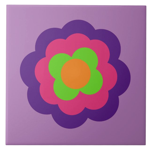 Azulejo Retro Flower Flowers Blumen Muster 70er 70ies 70s (Frente)