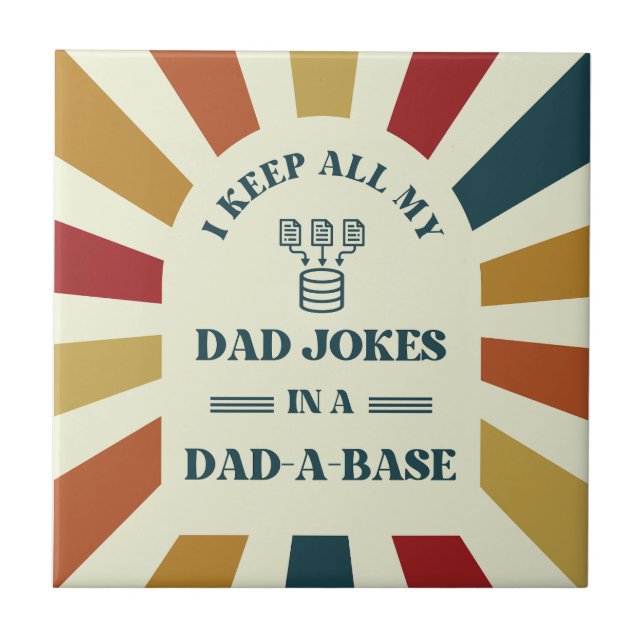 Azulejo Retro Funny Dad Chistes Regalo del día de los padr (Frente)