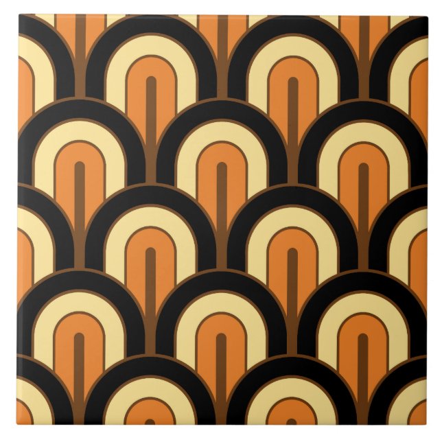 Azulejo Retro Gradated Geometric Fan Pattern (Frente)