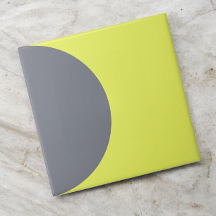Azulejo Retro Gris Neon Verde Medio Círculo Negrita Median