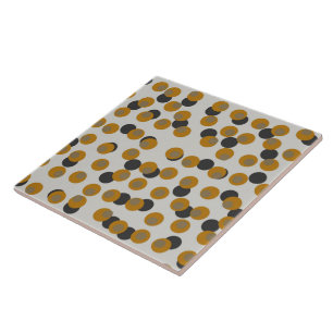 Azulejo Retro Harvest Gold Dots de mediados de siglo
