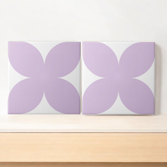 Azulejo Retro Lilac Floral Petal Mid Century Moderno (Subido por el creador)