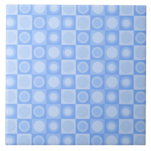 Azulejo Retro MCM Patrón geométrico Bebé Azul