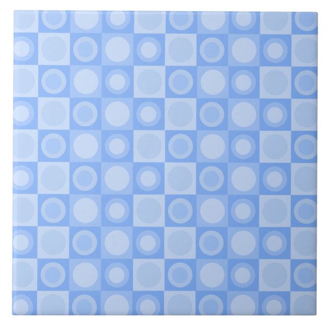 Azulejo Retro MCM Patrón geométrico Bebé Azul (Frente)