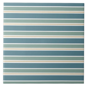 Azulejo Retro Medio siglo Stripes Océano Verde