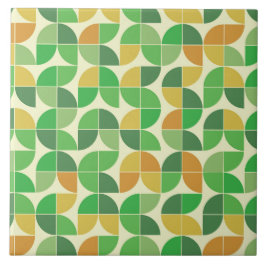 Azulejo Retro Mid del siglo Geométrico floral verde