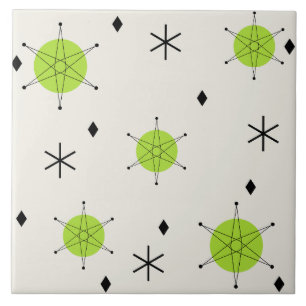 Azulejo Retro Mid Mod Starburst Sky Chartreuse